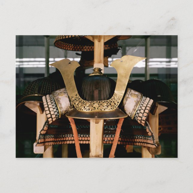Samurai helmet, mid 14th century postcard (Front)