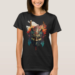 Samurai Helmet Warrior Bushido Oni Mask Japanese C T-Shirt