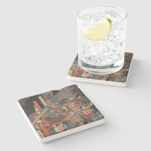 Samurai Hero Minamoto no Yorimitsu Stone Coaster