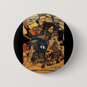 Samurai in Combat, circa 1800's 2 Inch Round Button