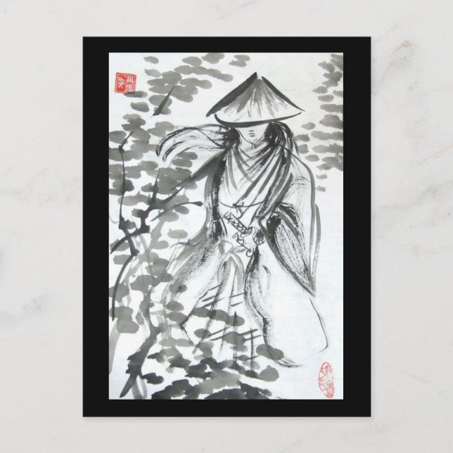 Samurai in the Forest Postcard (Front)