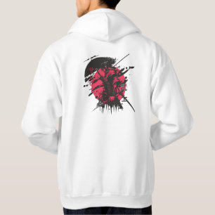 Samurai Ink Hoodie Red&Black Japanese Warrior art