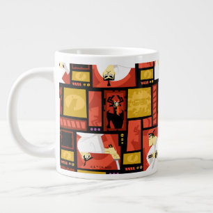 Samurai Jack & Aku Character Art Panel Pattern Large Coffee Mug