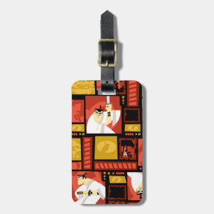 Samurai Jack & Aku Character Art Panel Pattern Luggage Tag