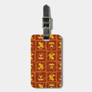 Samurai Jack & Aku Golden Silhouette Tile Pattern Luggage Tag