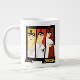 Samurai Jack Character Tri-Panel Futuristic Frame Large Coffee Mug