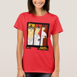 Samurai Jack Character Tri-Panel Futuristic Frame T-Shirt