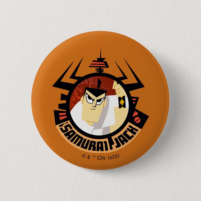 Samurai Jack In Aku Futuristic Frame 2 Inch Round Button (Front)