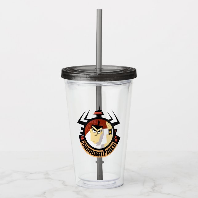 Samurai Jack In Aku Futuristic Frame Acrylic Tumbler (Front)