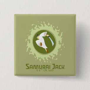 Samurai Jack Leaping Graphic 2 Inch Square Button