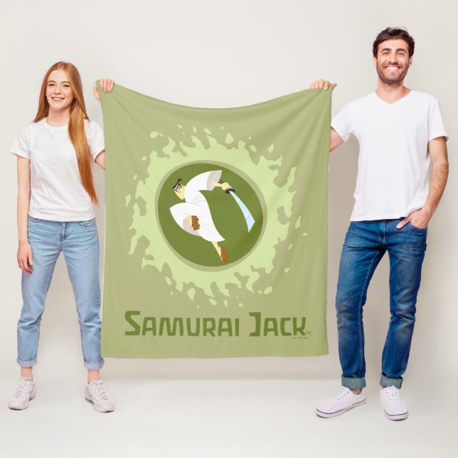 Samurai Jack Leaping Graphic Fleece Blanket (In Situ)