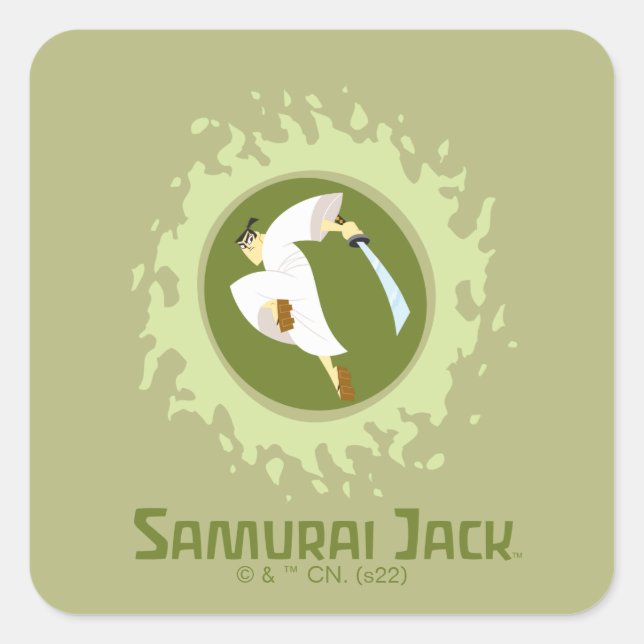 Samurai Jack Leaping Graphic Square Sticker (Front)