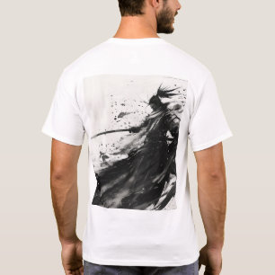 Samurai Jack Pose dynamique noir et blanc T-shirt