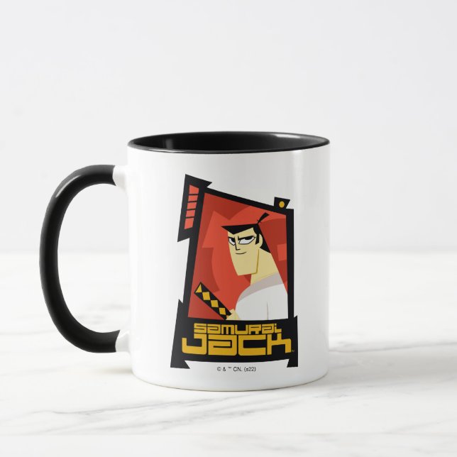 Samurai Jack Smiling Futuristic Frame Graphic Mug (Left)
