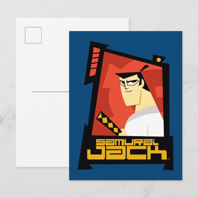 Samurai Jack Smiling Futuristic Frame Graphic Postcard (Front/Back)