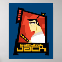 Samurai Jack Smiling Futuristic Frame Graphic