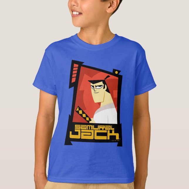 Samurai Jack Smiling Futuristic Frame Graphic T-Shirt (Front)