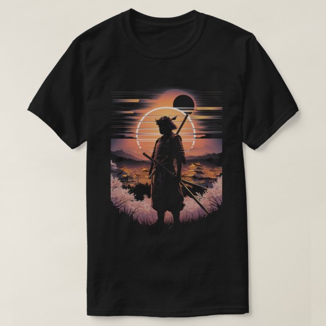Samurai Japanese Art Vintage Fighter Retro T-Shirt (Design Front)