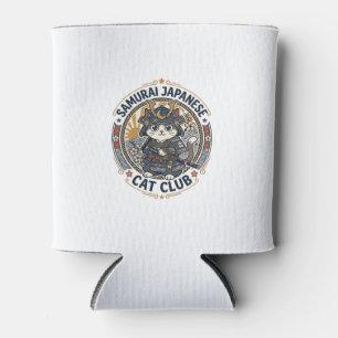 Samurai Japanese Cat POD Vector Art - Samurai Japa Can Cooler