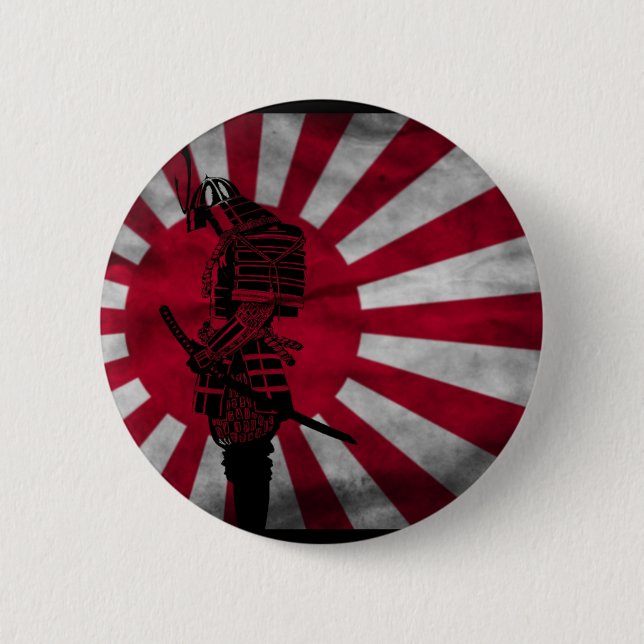 Samurai Japanese flag 2 Inch Round Button (Front)