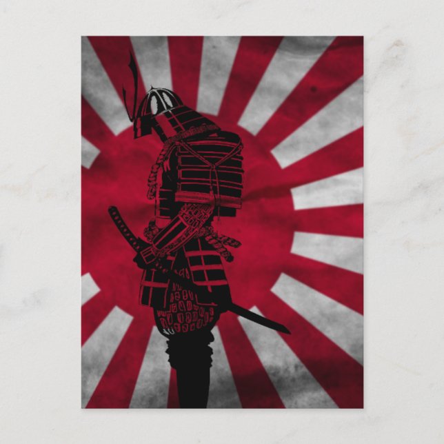 Samurai Japanese flag Postcard (Front)