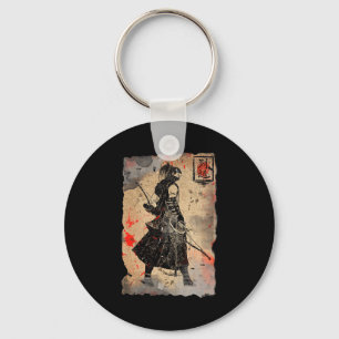 Samurai Japanese Retro Art Print Bushido Premium T Keychain