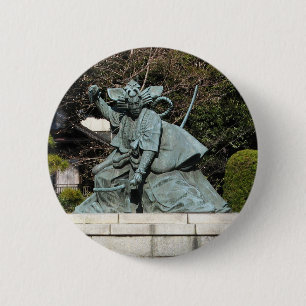 Samurai Kamakura Gongoro Kagemasa Kabuki Statue 2 Inch Round Button
