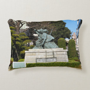 Samurai Kamakura Gongoro Kagemasa Kabuki Statue Accent Pillow