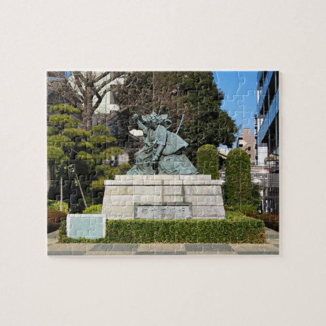 Samurai Kamakura Gongoro Kagemasa Kabuki Statue Jigsaw Puzzle (Horizontal)