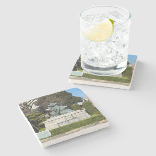 Samurai Kamakura Gongoro Kagemasa Kabuki Statue Stone Coaster