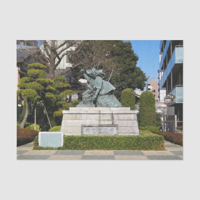 Samurai Kamakura Gongoro Kagemasa Kabuki Statue Tissue Paper (Front)