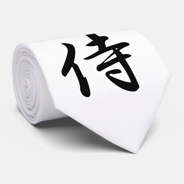 Samurai Kanji Symbol Tie (Rolled)
