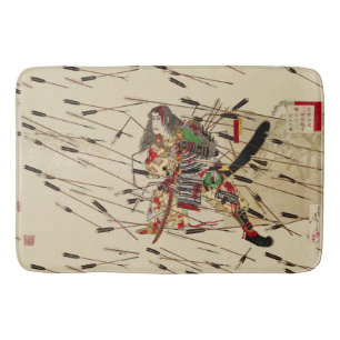 SAMURAI MASATSURA IS FIGHTING IN SHOWER OF ARROWS BATH MAT