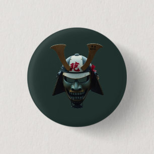 Samurai mask 1 inch round button