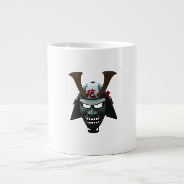 Samurai mask large coffee mug (Front)