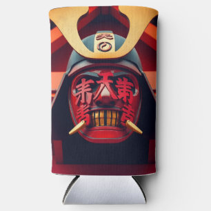 Samurai mask seltzer can cooler
