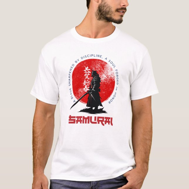 Samurai – Minimalist Warrior Tee with Cultural Pow (Front)
