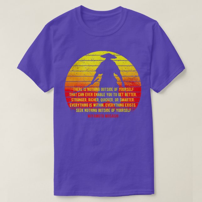 Samurai Musashi Wisdom, Backprint (2) T-Shirt (Design Front)