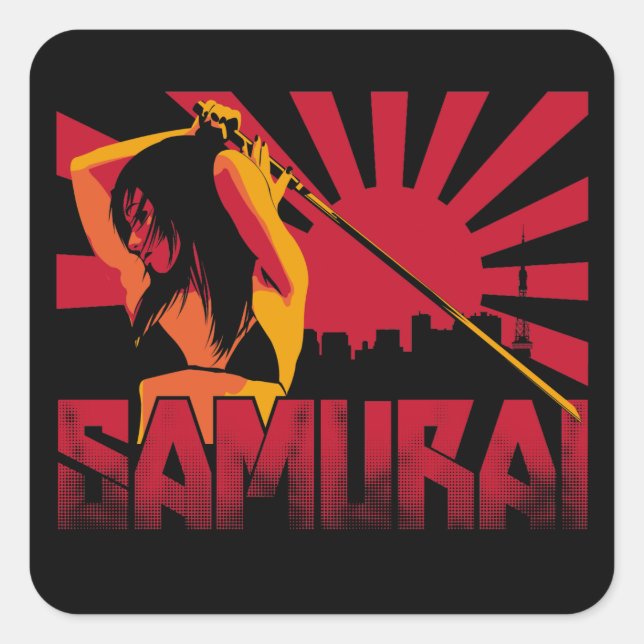Samurai Nine Square Sticker (Front)