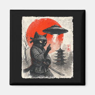 Samurai Ninja Cat Warrior Ufo Japanese Anime Gifts Magnet