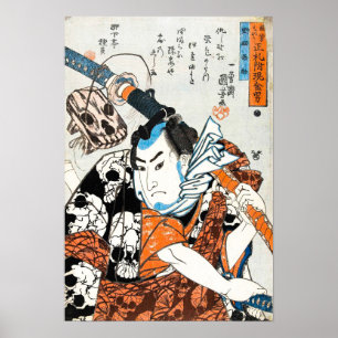 Samurai Nozarashi Gosuke by Utagawa Kuniyoshi Poster