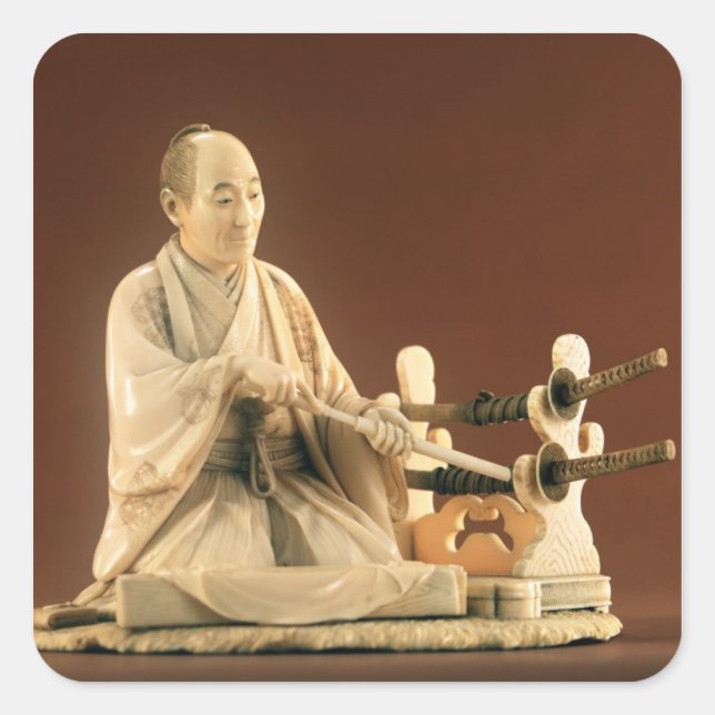 Samurai, Okinomo, Edo Period Square Sticker (Front)