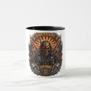 Samurai Oni Biker,Live To Ride Est 1969 Route 66 Mug
