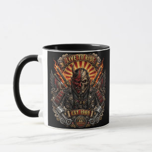 Samurai Oni Biker,Live To Ride Est 1969 Route 66 Mug