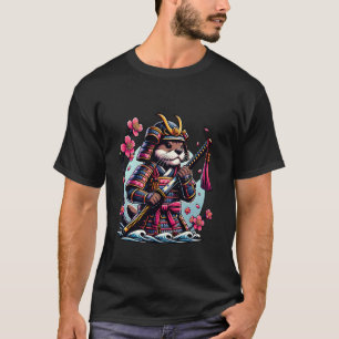 Samurai Otter with Cherry Blossom Armour Water T-Shirt