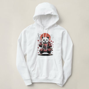 Samurai Panda Bear Adult Pullover Hoodie