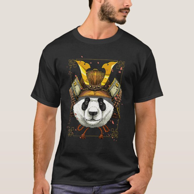 Samurai Panda Bear Japanese Warrior Bushido Japane T-Shirt (Front)
