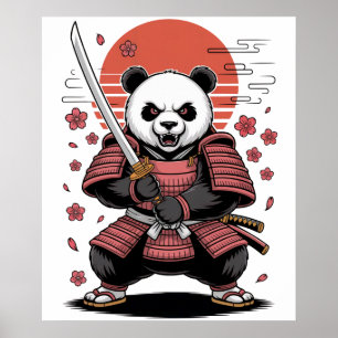Samurai Panda Bear  Poster