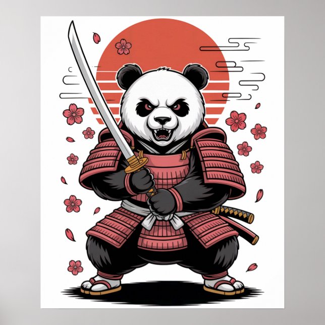 Samurai Panda Bear  Poster (Front)