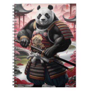 Samurai Panda in Traditional Chinese Landscape Notebook